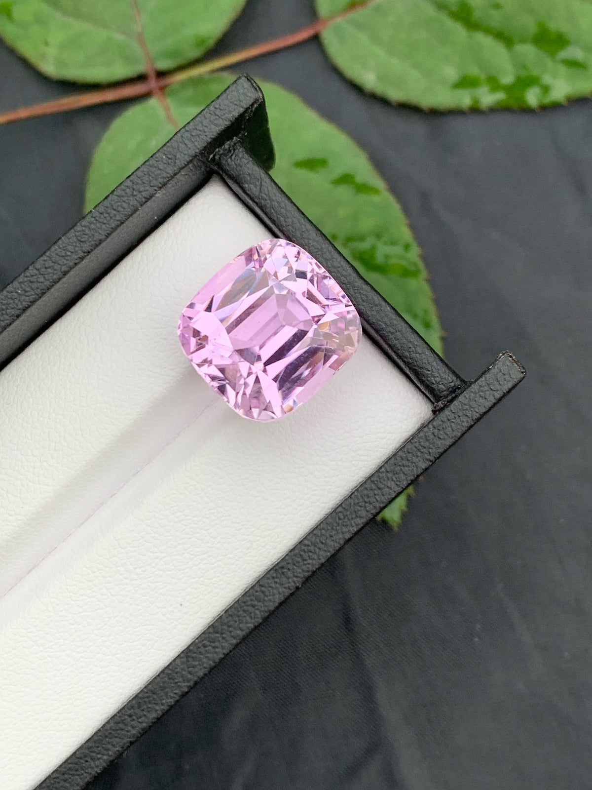 24.70 CT Blossom Pink Kunzite Gemstone: Cushion Cut, Flawless
