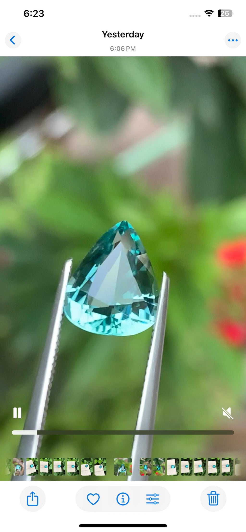 Natural 2.50 Carat Pear Cut Lagoon Tourmaline Gemstone from Afghanistan