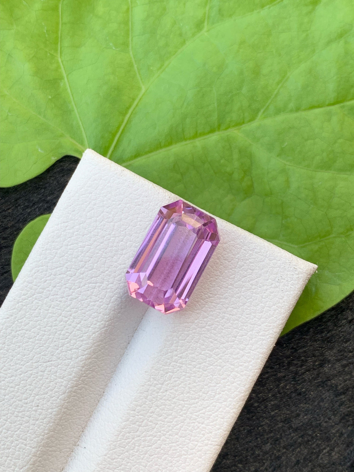 Pink Kunzite Gemstone: 8.70 CT Emerald Cut Spodumene