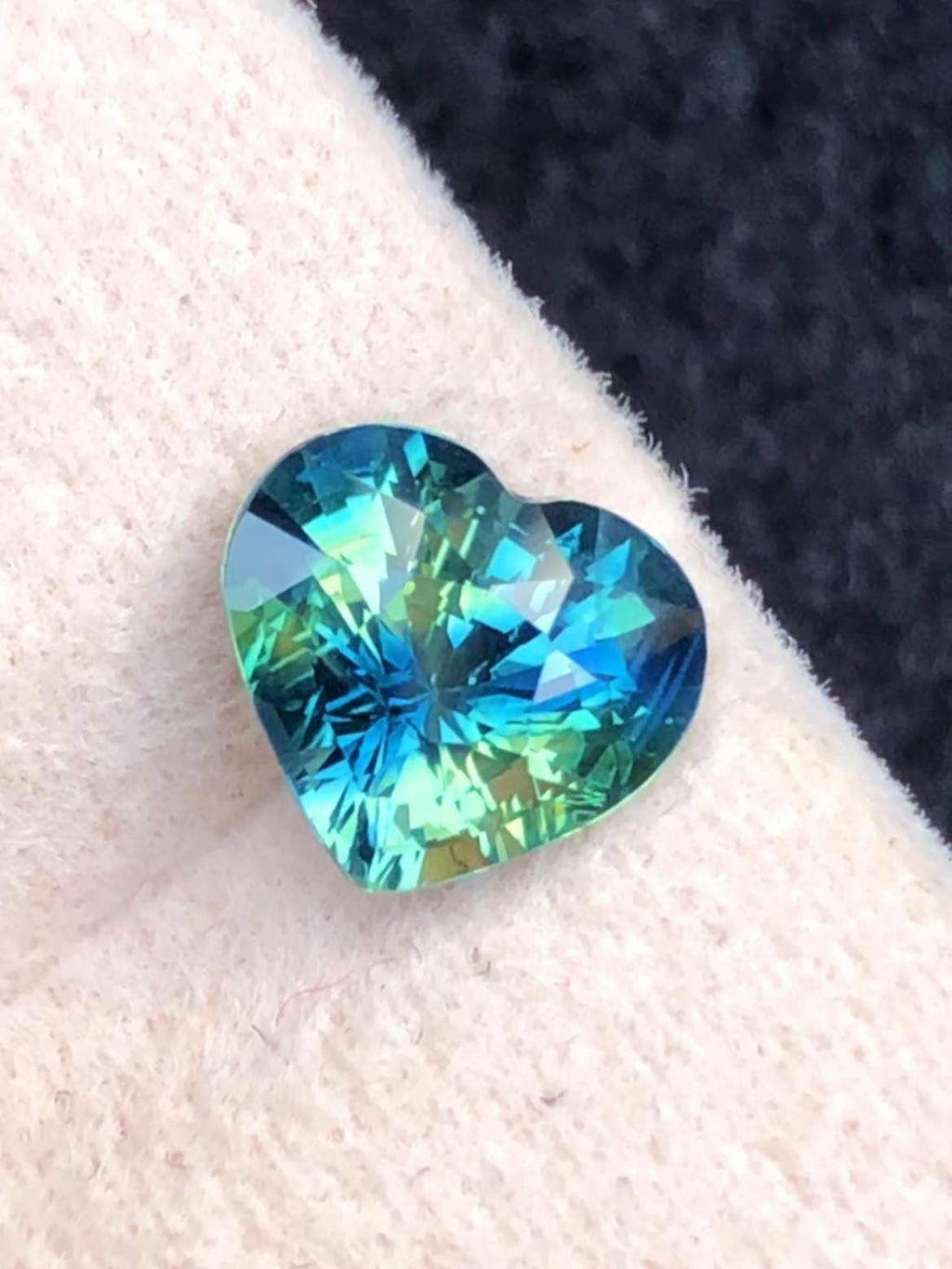 Parti Sapphire 1.56ct Heart Cut Madagascar Certified Bi-Color