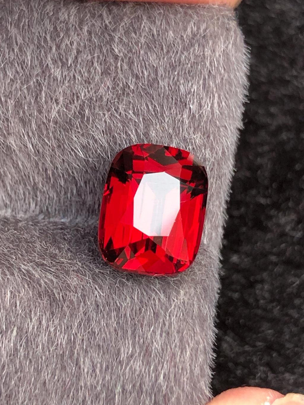 Red Rhodolite Garnet Cushion Cut 3.60 ct from Tanga Mine Tanzania