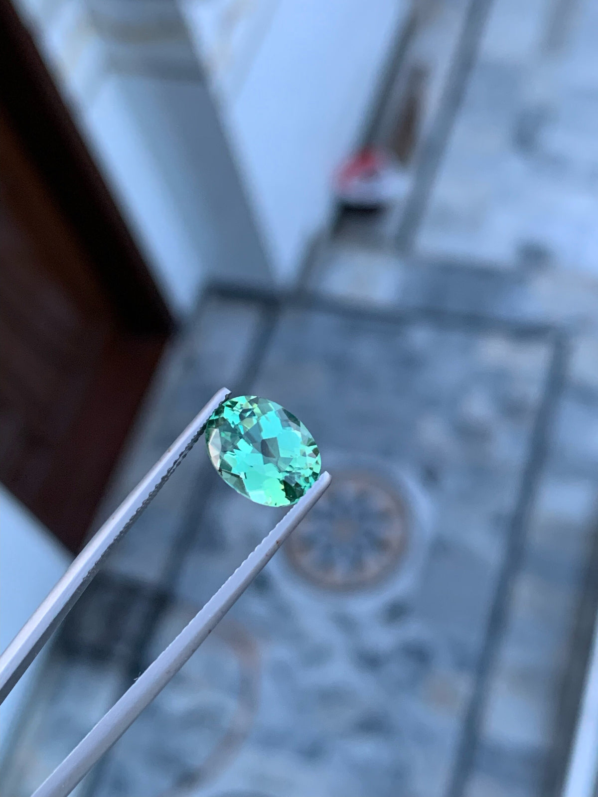 Teal Green Tourmaline Gemstone: Oval Cut, 3.20 Carat, Afghanistan Origin