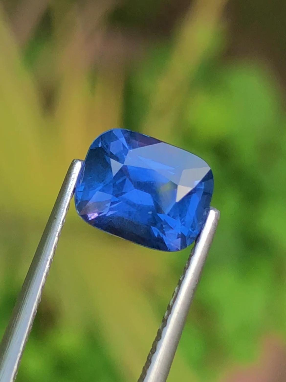 Blue Sapphire 2.15 Carat , Cushion cut From Ceylon Sri Lanka
