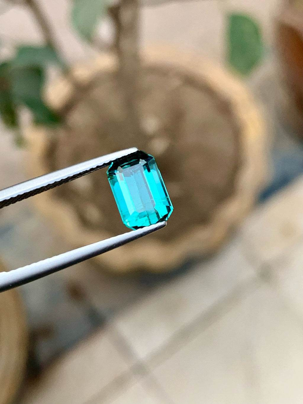 Lagoon Blue Tourmaline Gemstone: Emerald Cut, 2.60 Ct, Afghanistan