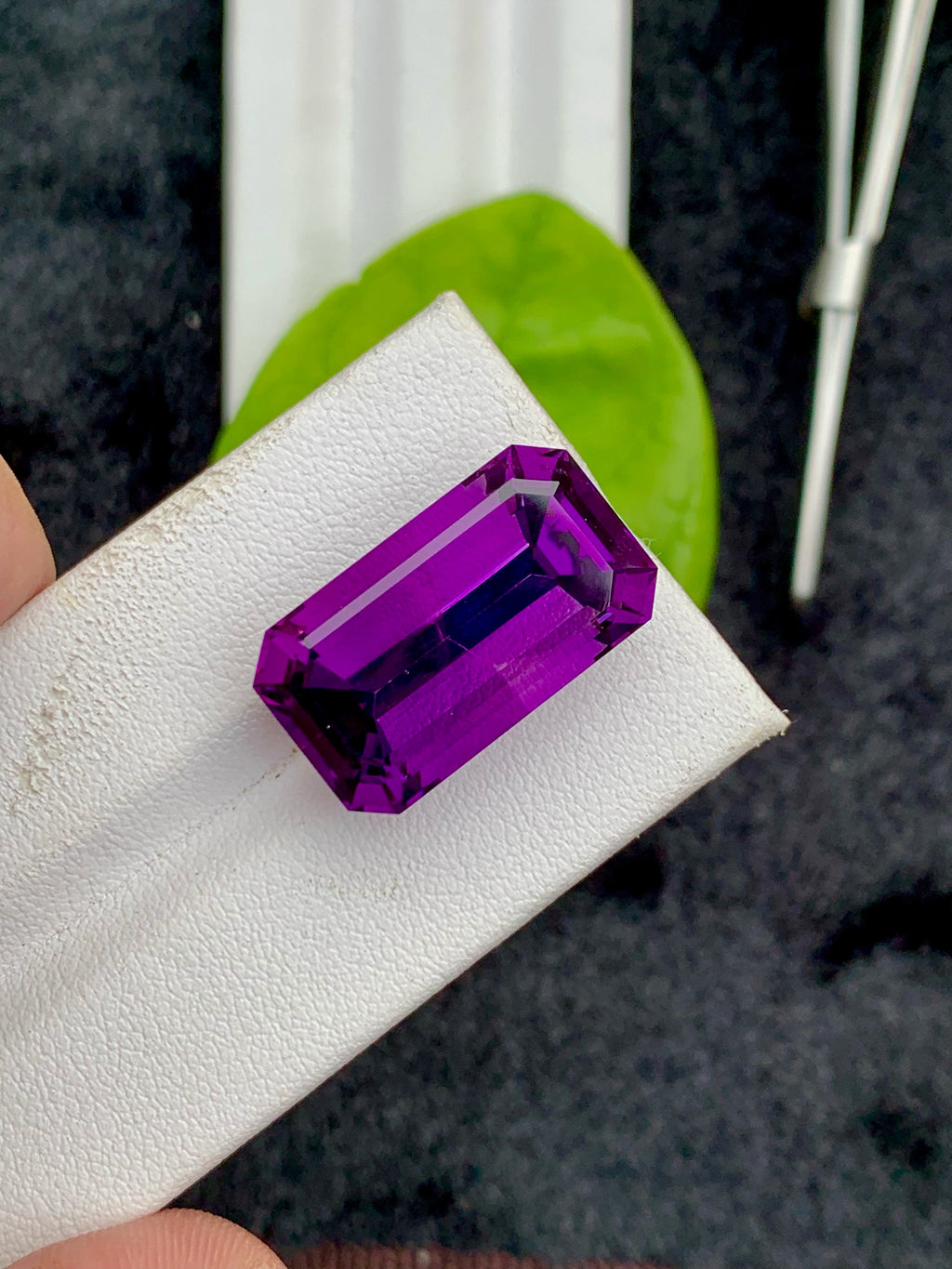 Emerald Cut Amethyst Gemstone: Deep Purple Loose Stone, 22.35 CT