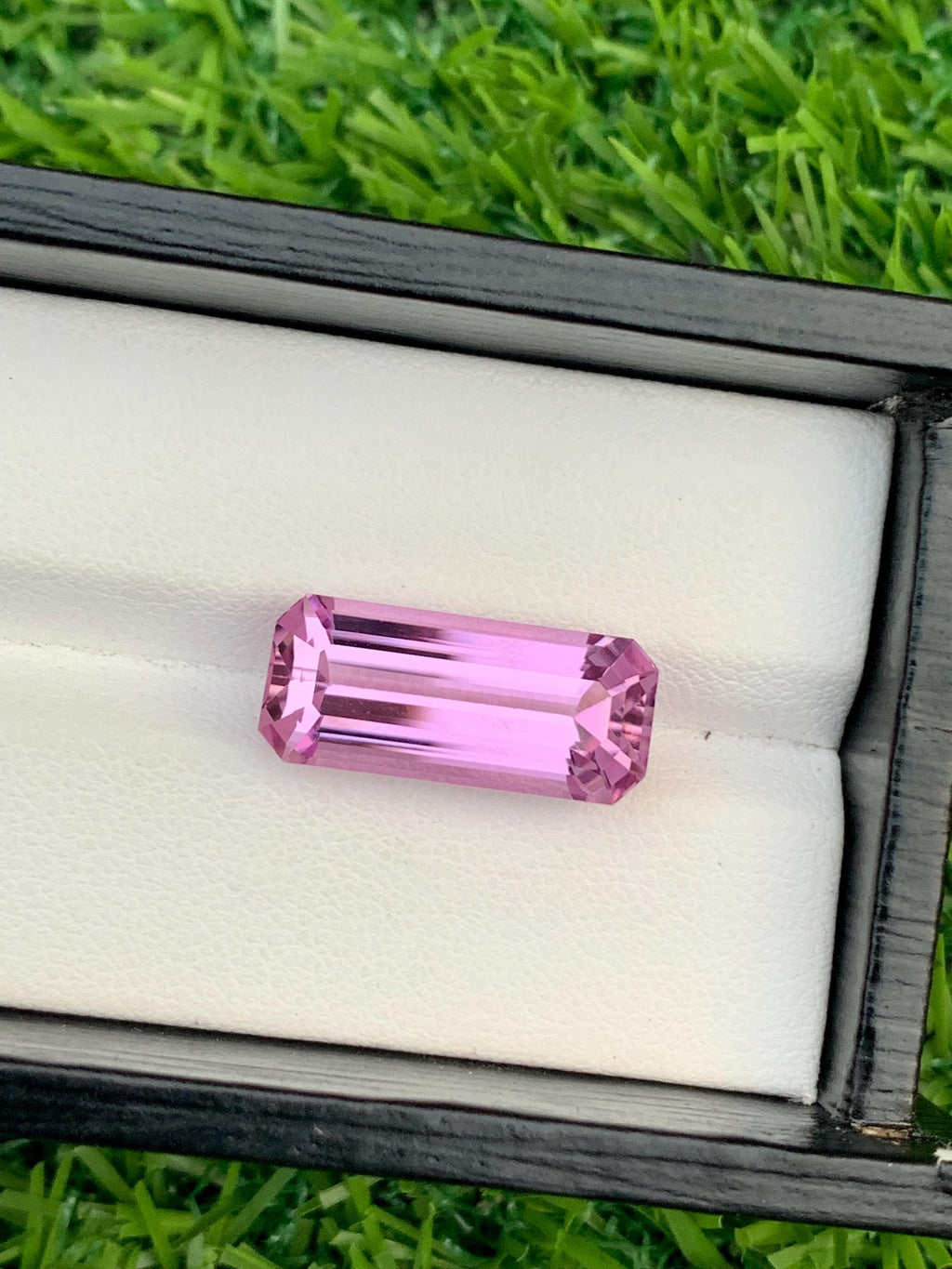 Emerald Cut Pink Kunzite Gemstone: 13.30 Carat, Afghanistan