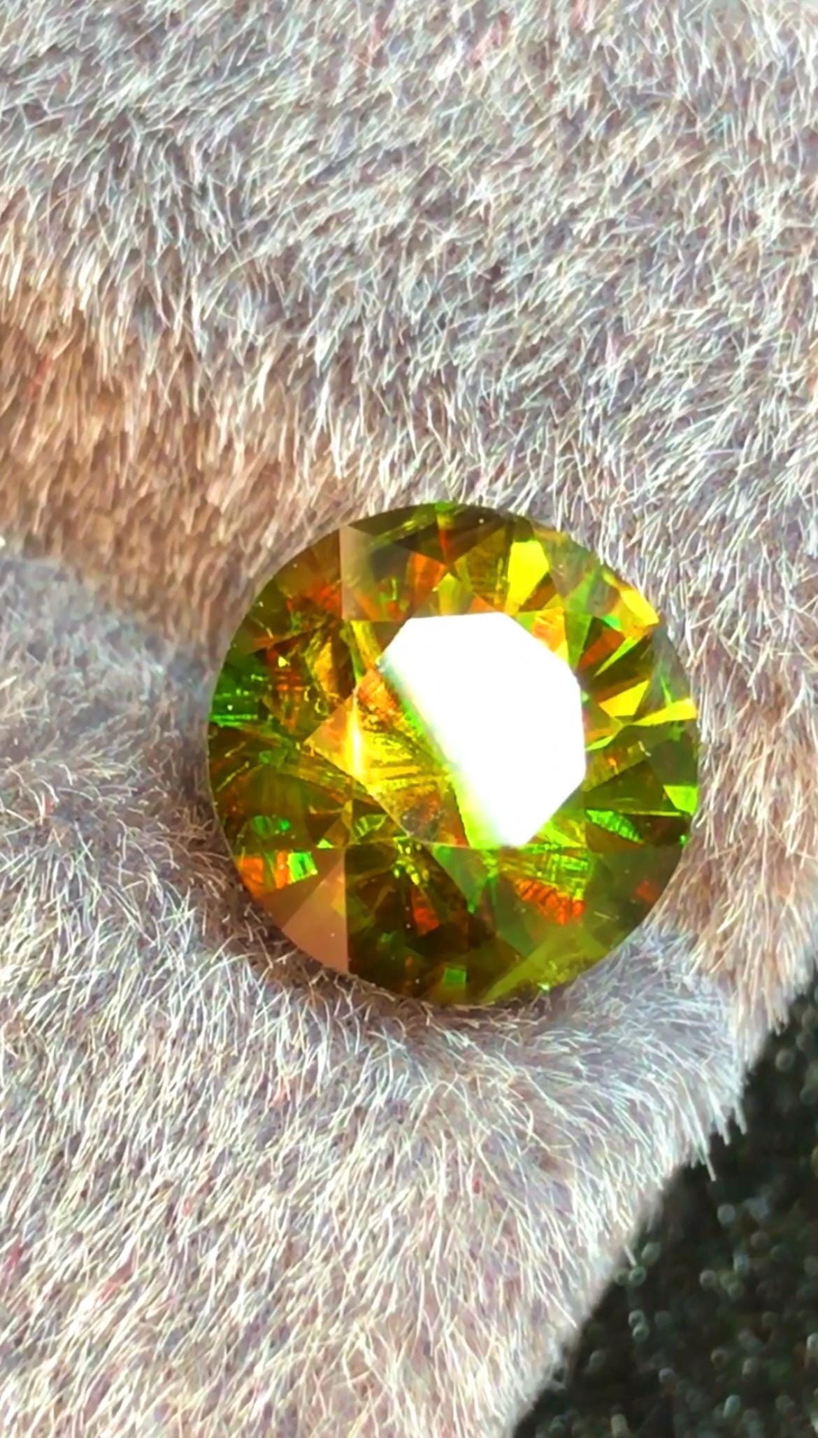 Green Sphene 3.15 ct Round Cut Green Gemstone from Skardu Pakistan