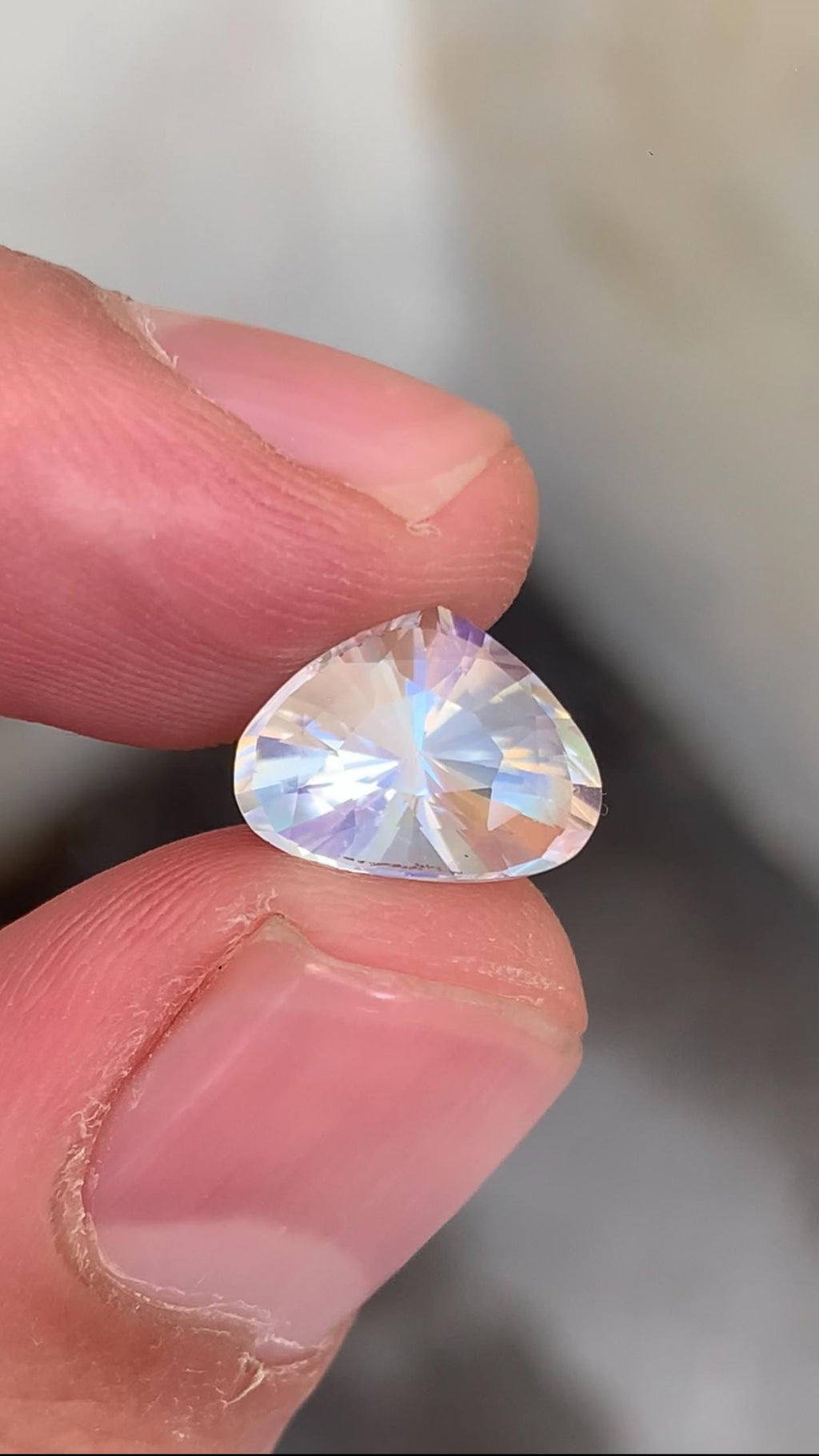 Rainbow Moonstone Gemstone: 4.65 CT Madagascar Teardrop, VVS Clarity