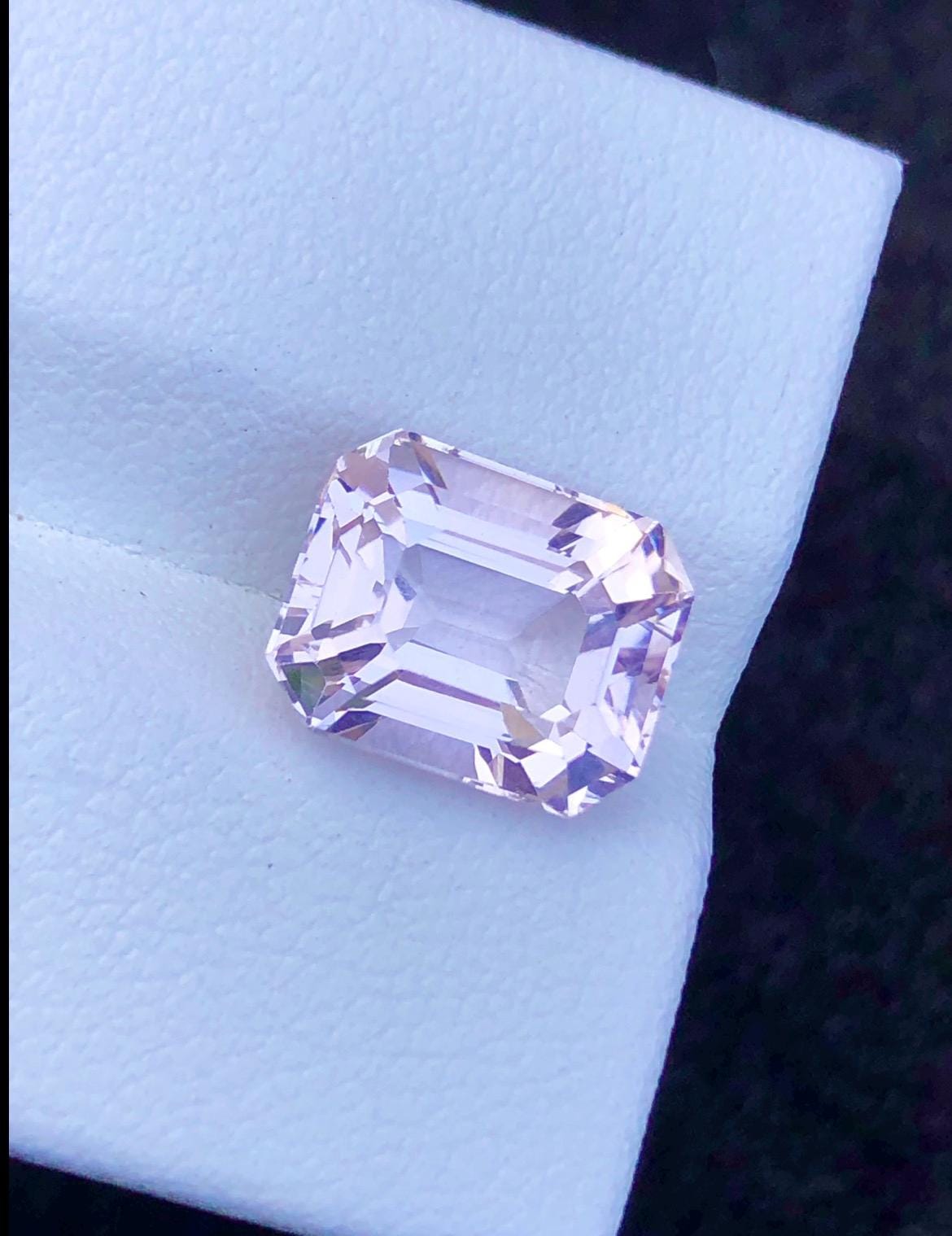 Pink Morganite 4.15ct Emerald Cut Loose Gemstone – Skardu Pakistan