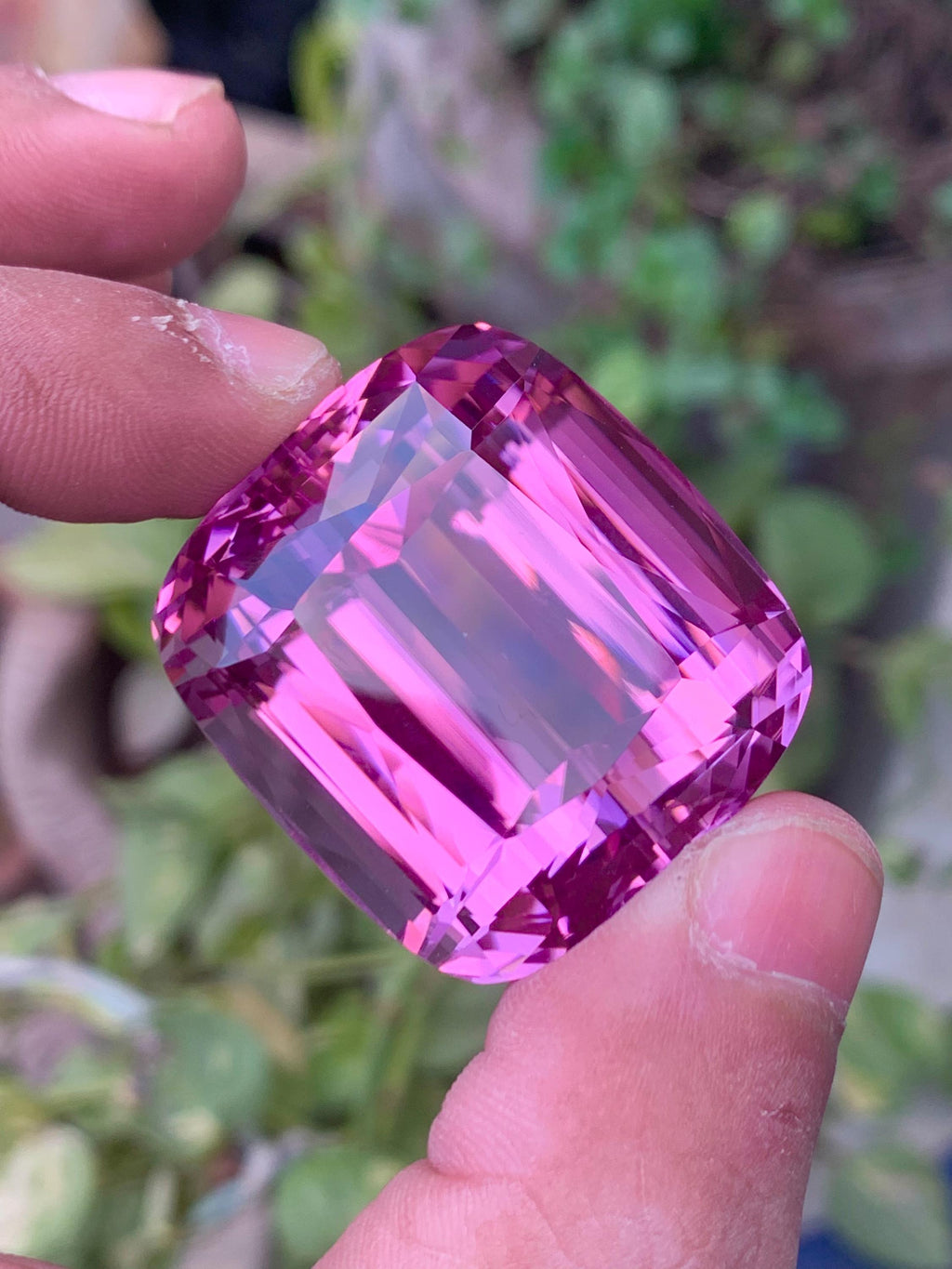 Pink Kunzite Gemstone: 223.30 CT Faceted Cushion Cut