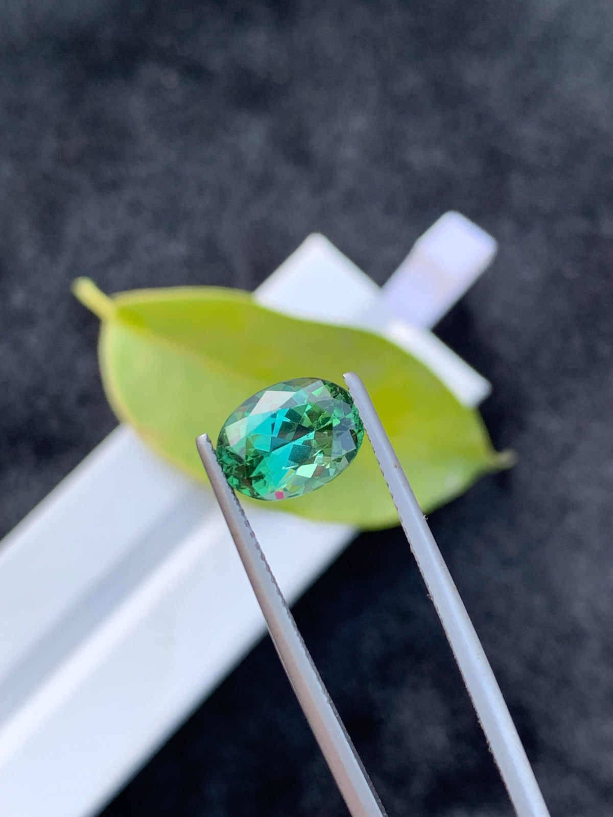 Faceted Bluish Green Tourmaline Gemstone: 4.00 CT Oval Stone