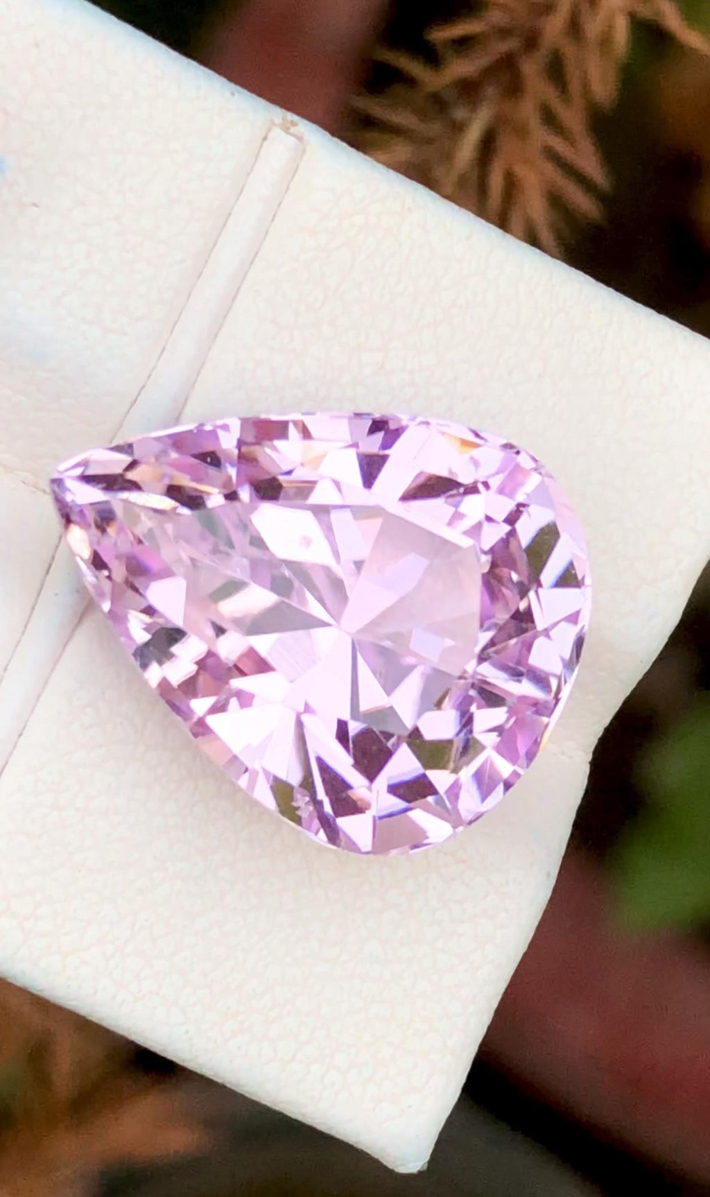 Pink Kunzite Gemstone: 22 CT Pear Shape, Afghanistan