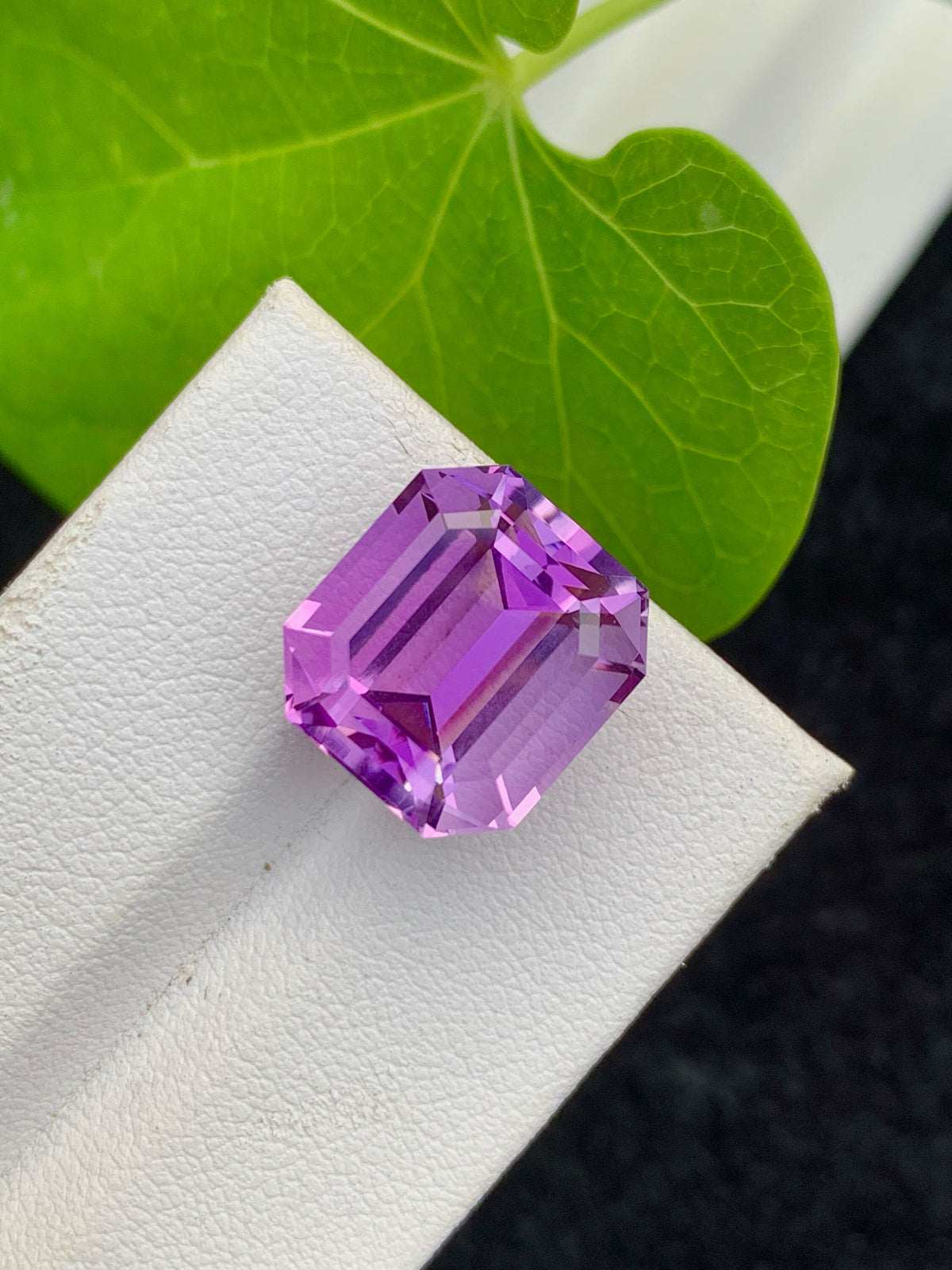 Emerald Cut Pink Purple Amethyst Gemstone, VVS Clarity, 11.75 CT