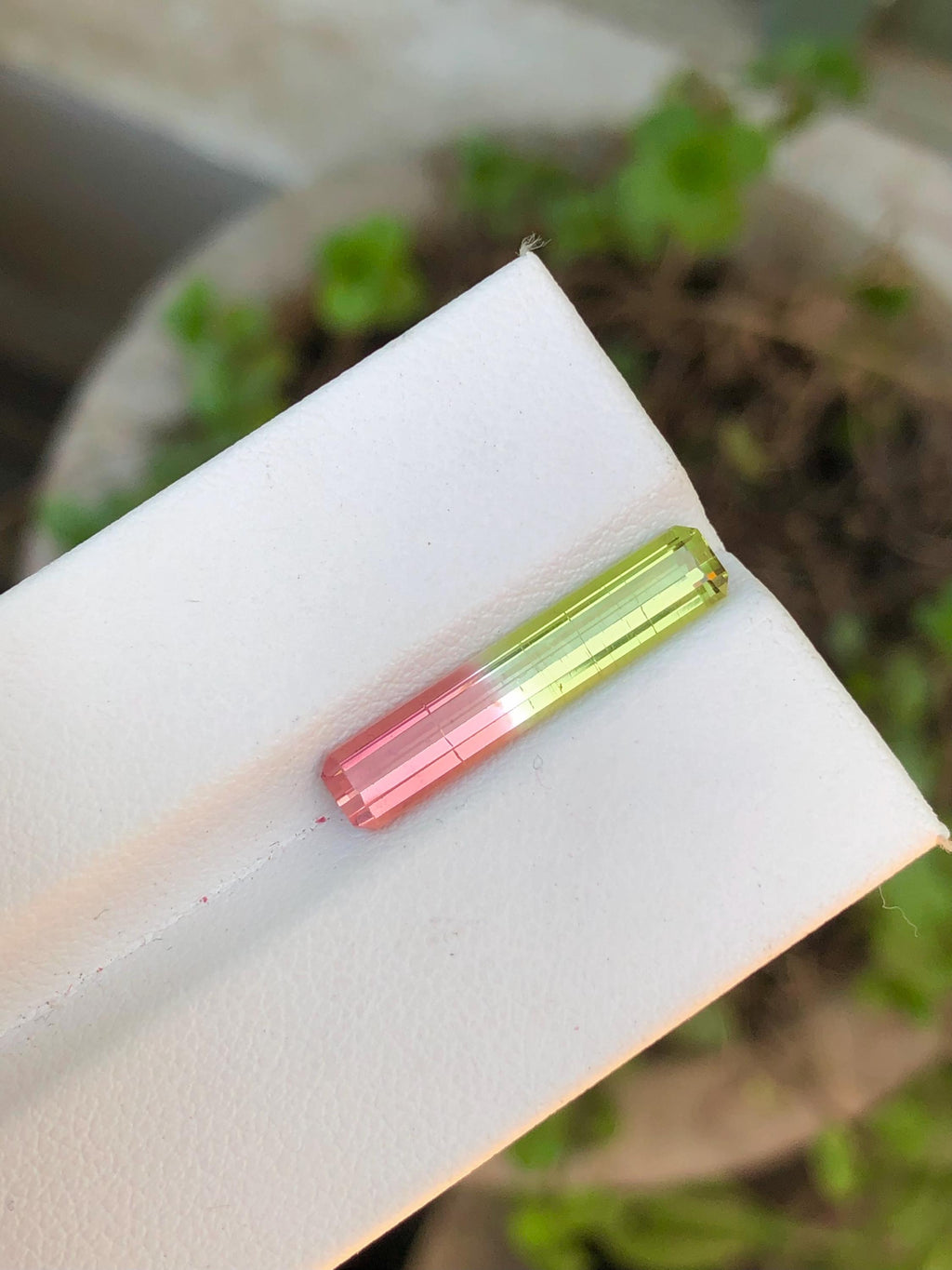 Watermelon Tourmaline Gemstone: Emerald Cut Bi-Color Jewelry Stone, 4.30 CT