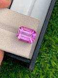 Natural Pink Kunzite Gemstone: Emerald Cut, 14.95 CT, Afghanistan Origin