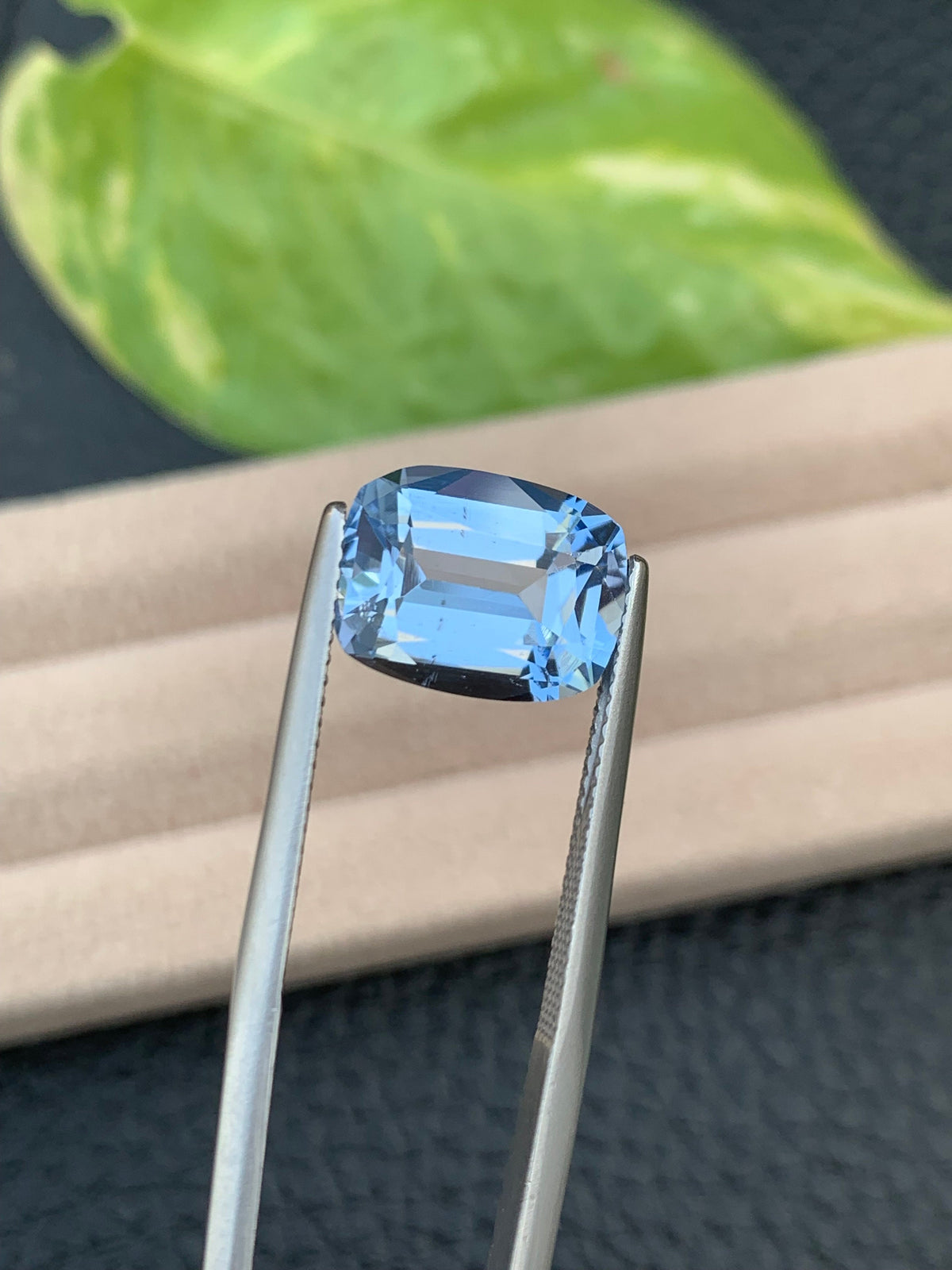 Santa Maria Aquamarine Gemstone: 4.80 CT Deep Blue Cushion Cut