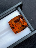 Natural Madeira Citrine Gemstone: Vintage Princess Cut, November Birthstone (25.50 Carat)