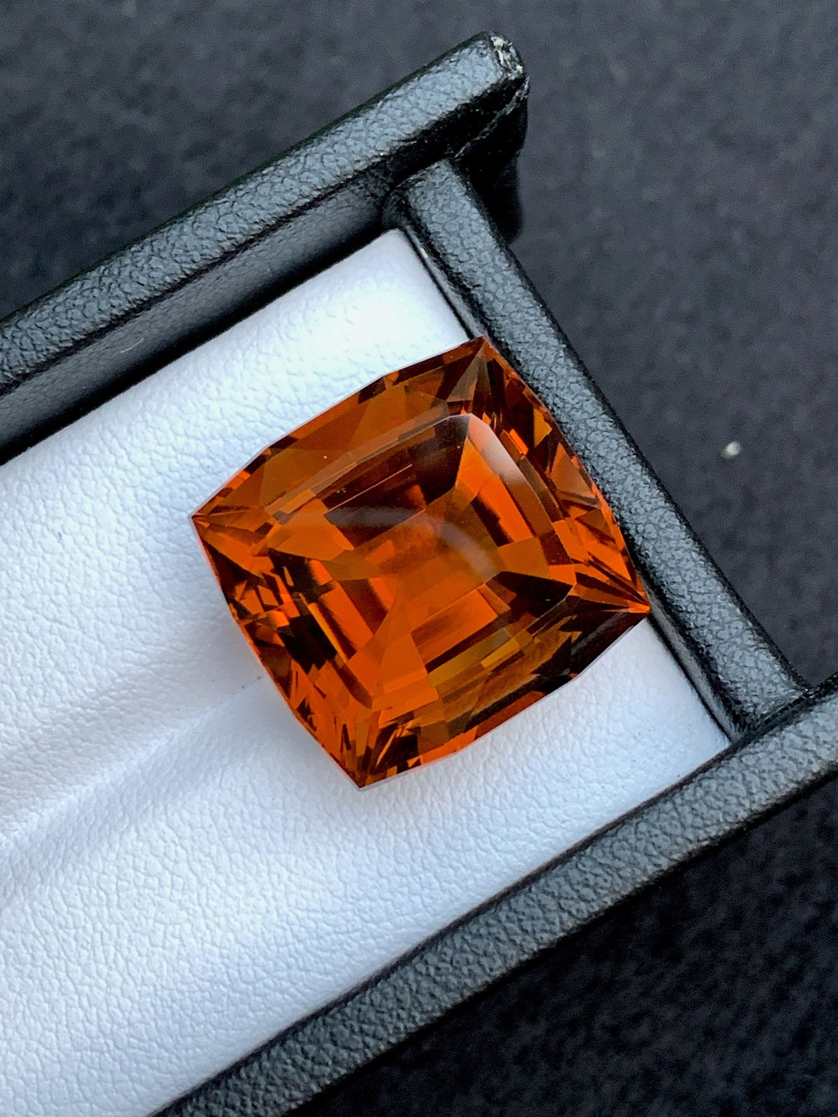 Natural Madeira Citrine Gemstone: Vintage Princess Cut, November Birthstone (25.50 Carat)
