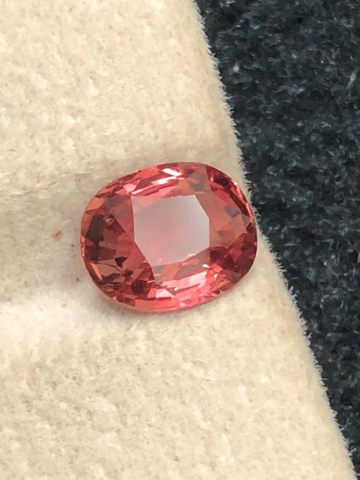 Natural Padparadscha Sapphire 2.07ct Oval Cut – Lively Peach-Pink Glow (GRS Certified)