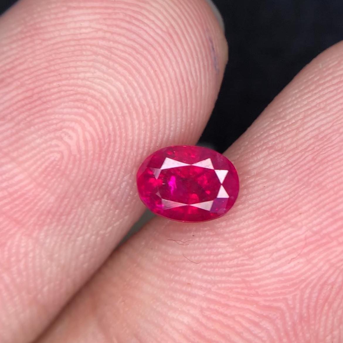 Ruby 0.90 Carat Oval Cut Loose Gemstone from Jagdalak, Afghanistan