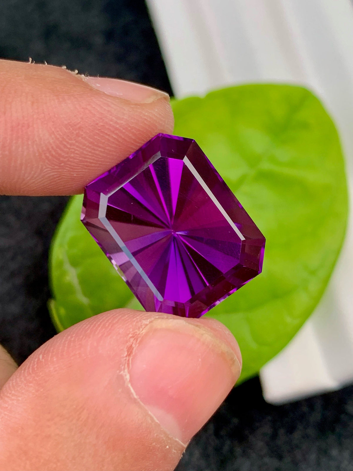 Deep Purple Amethyst Gemstone: Custom Cut Flawless Loose Gem (23CT)