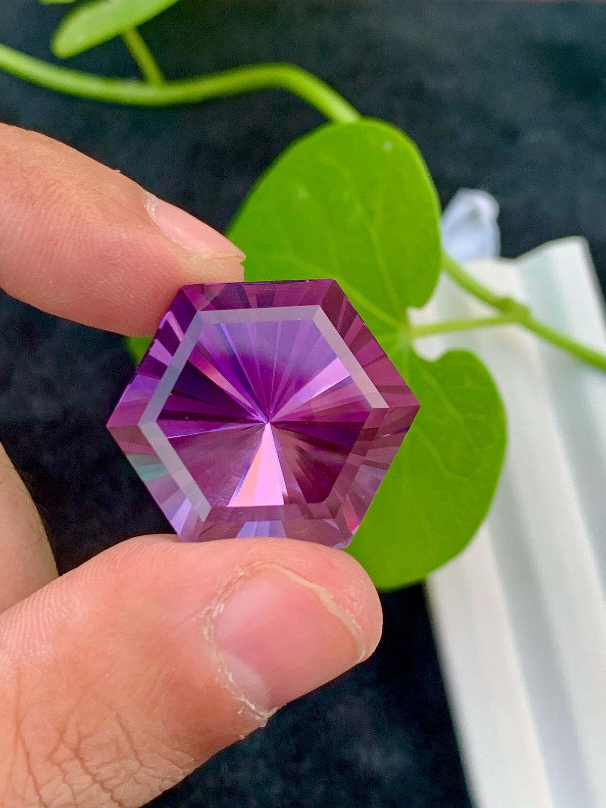 Pink Purple Amethyst Gemstone: 52.00 CT Fancy Cut Stone