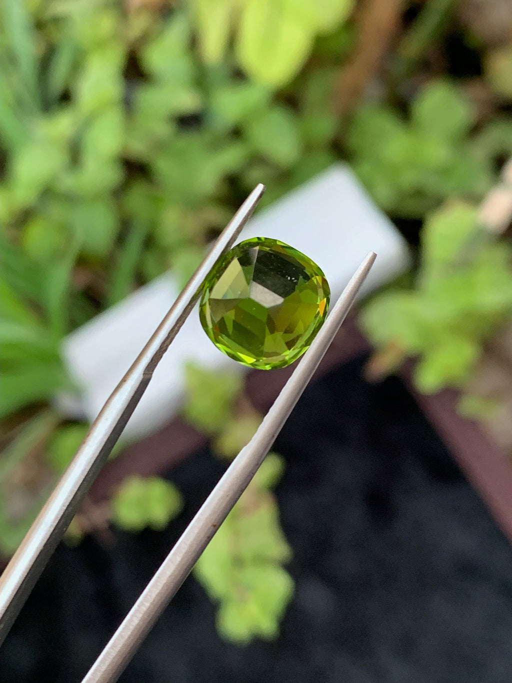 Lime Green Peridot Gemstone: 5 CT Cushion Cut, August Birthstone