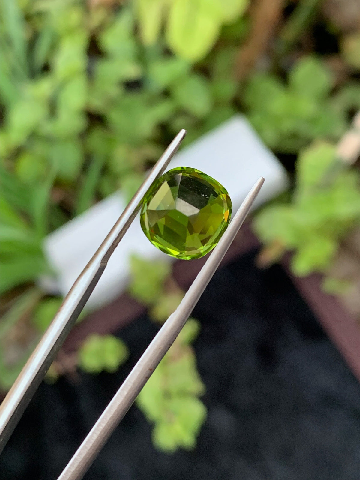 Lime Green Peridot Gemstone: 5 CT Cushion Cut, August Birthstone