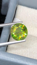 Chrome Green Sphene 2ct Round Cut From Madagascar
