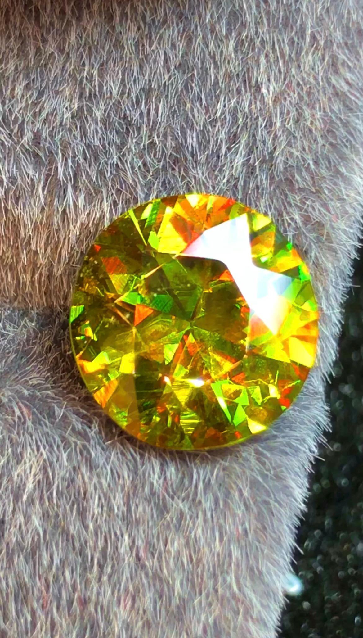 Green Sphene 3.50 ct Round Cut Green Gemstone from Skardu Pakistan