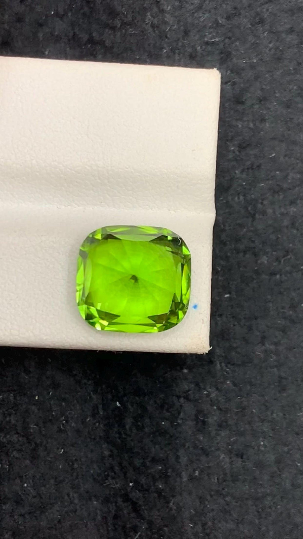 10 Carat Olive Green Peridot Gemstone: Cushion Cut, VVS Clarity