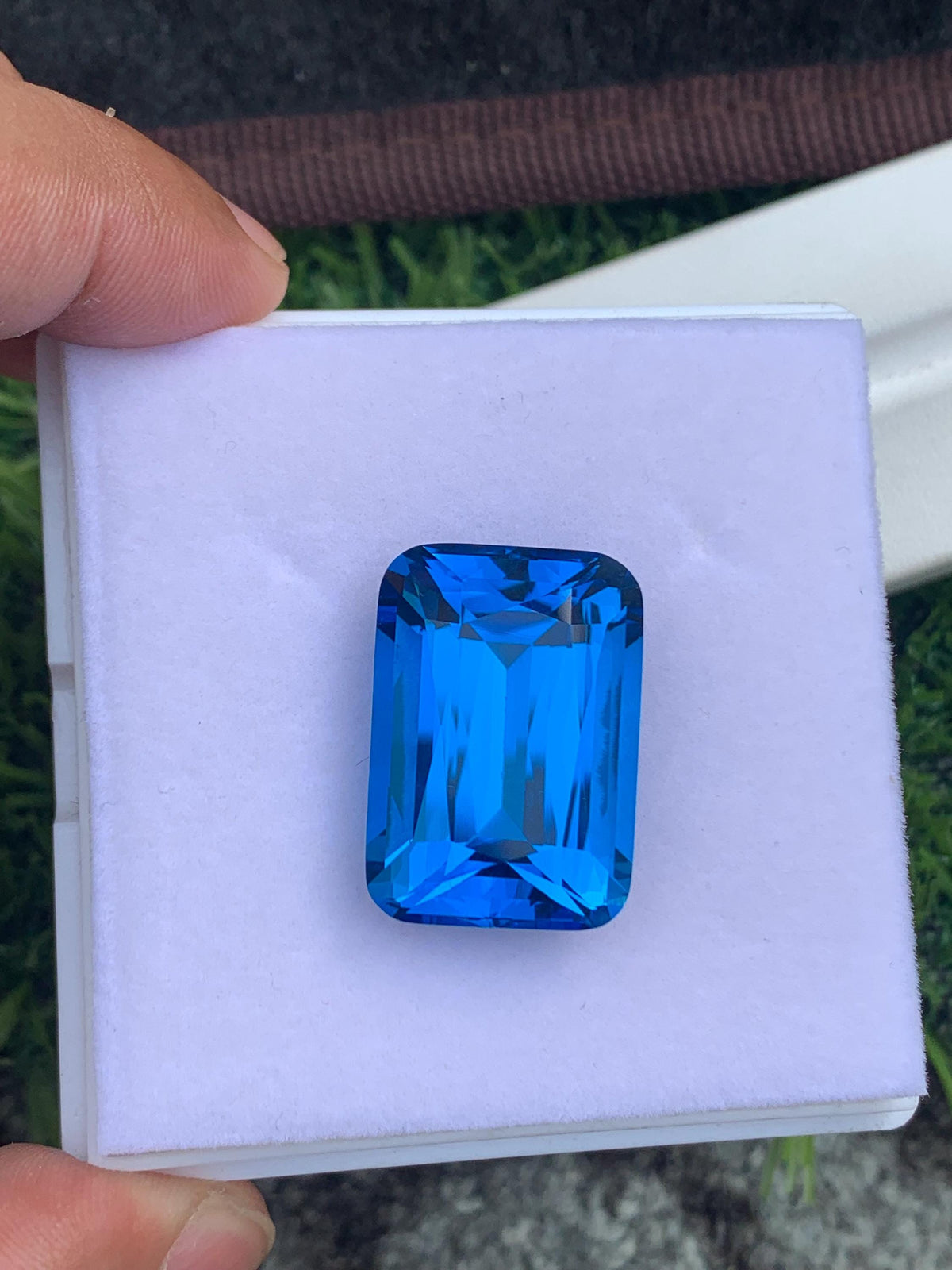 Electric Blue Topaz Gemstone: 49.50 CT Cushion Cut, Loupe Clean