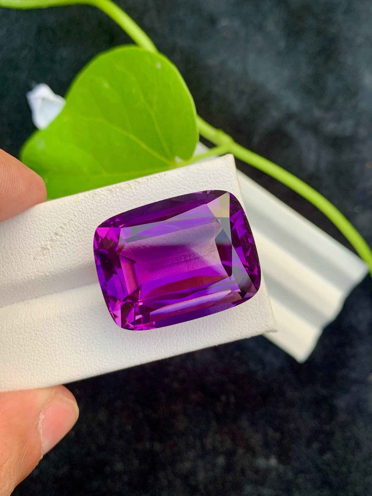 Cushion Cut Amethyst Gemstone: Deep Purple Loose Stone, 48.60 CT