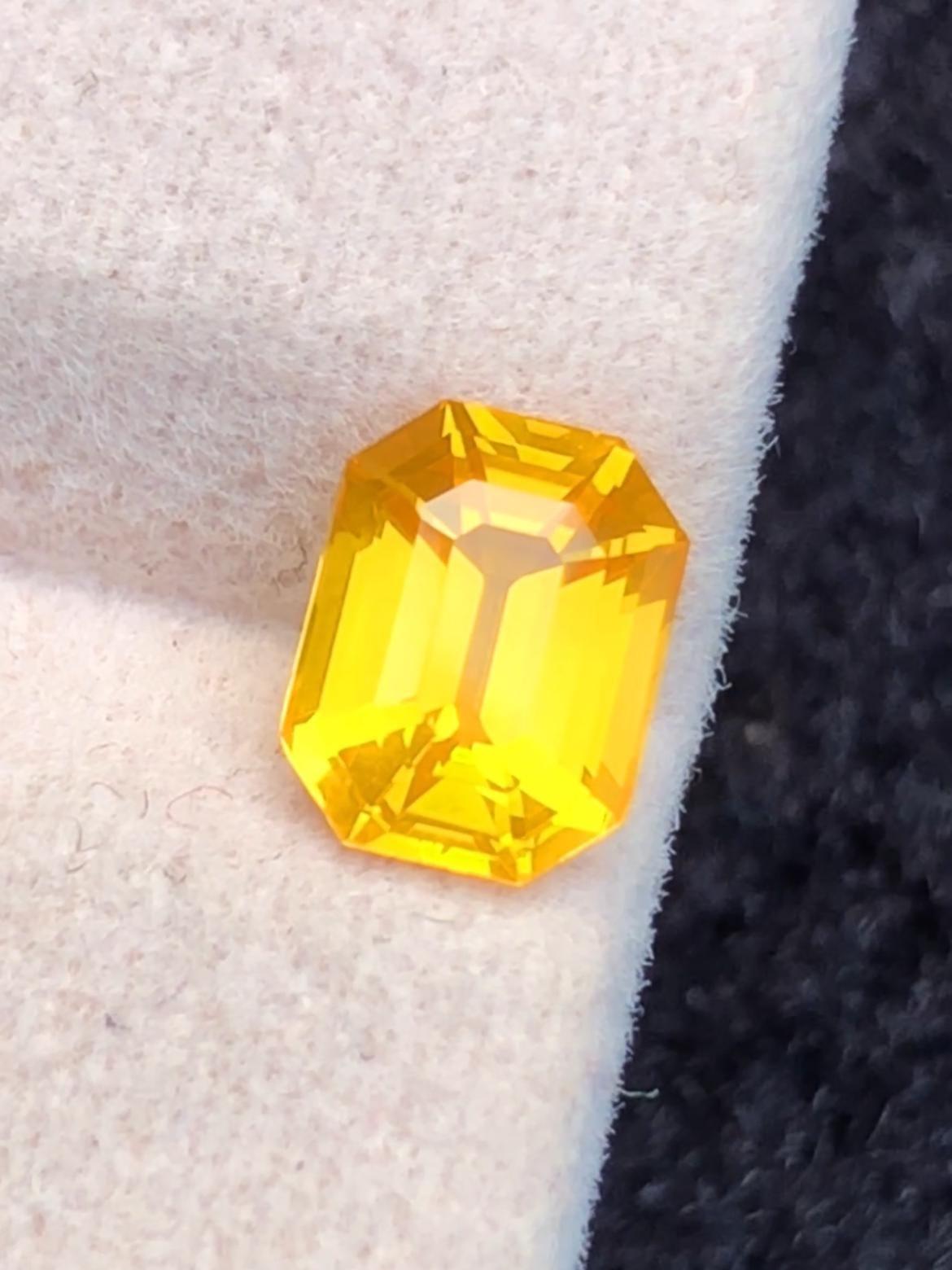 Yellow Sapphire 1.05ct Emerald Octagonal Cut Madagascar
