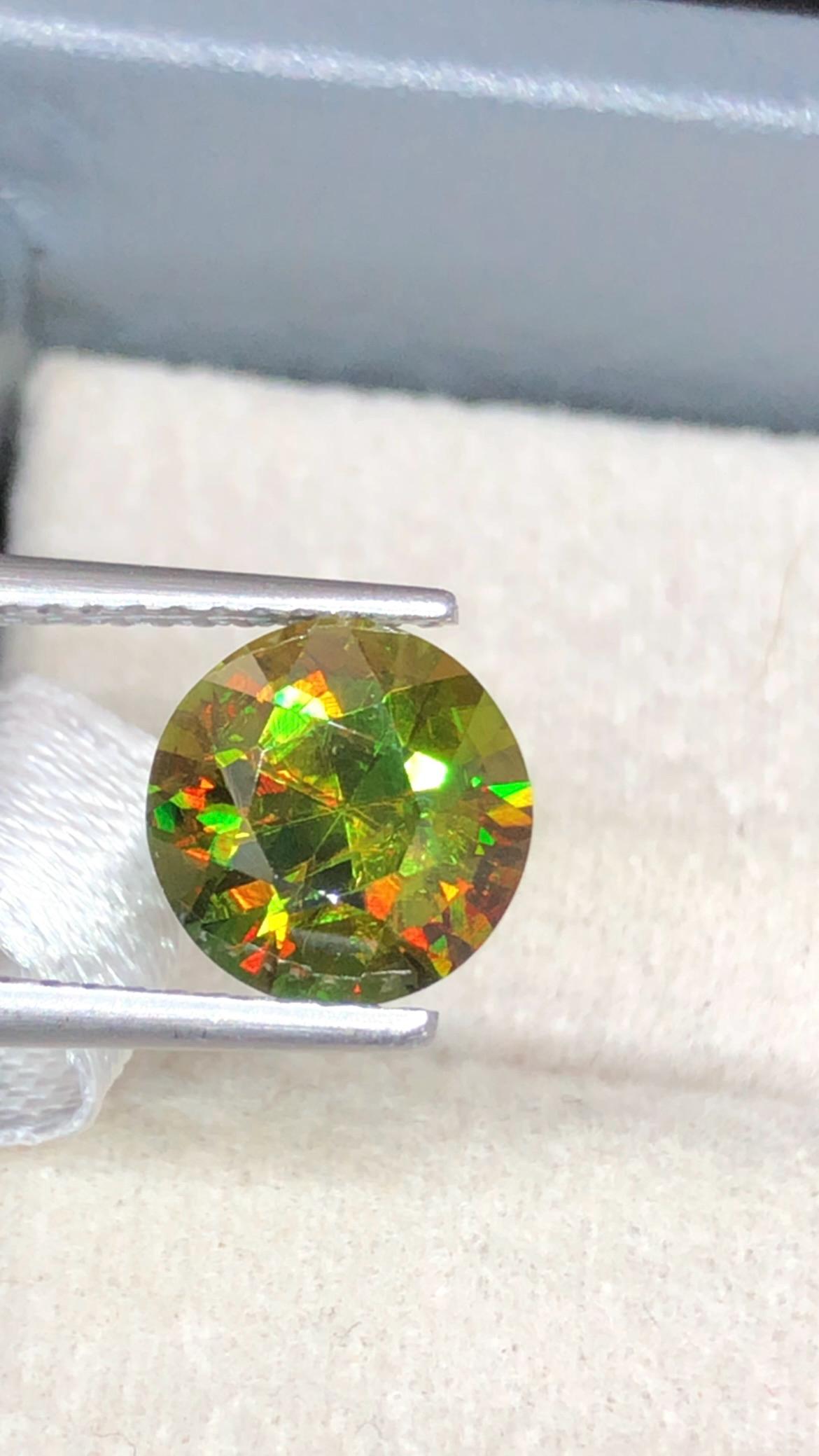 Chrome Sphene 2.10ct Round Cut From Madagascar