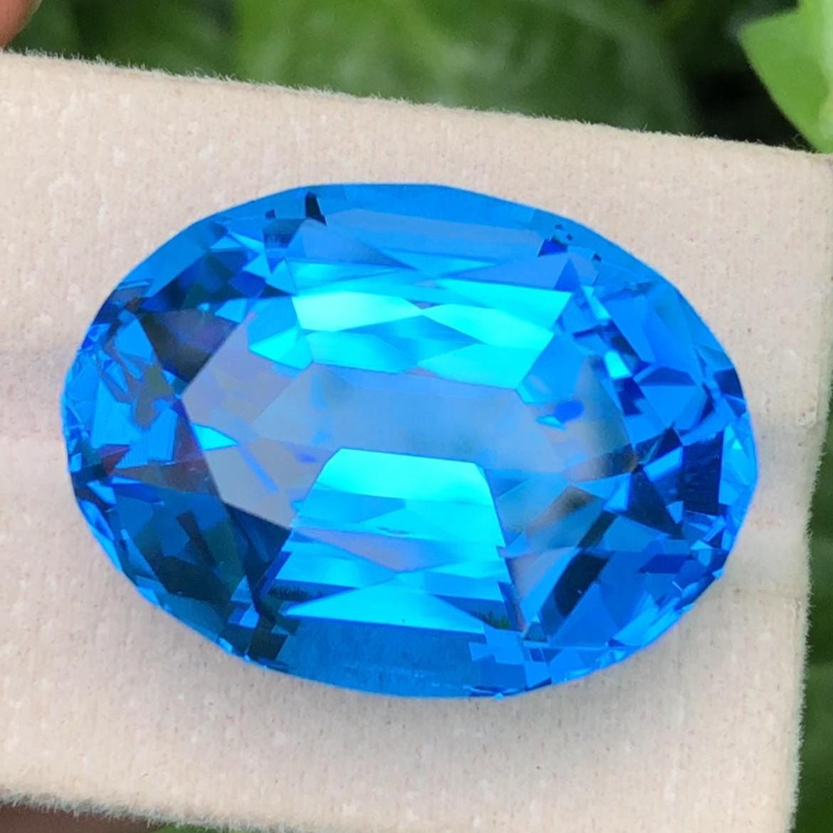Blue Topaz 70ct Oval Cut – Electric Blue from Skardu Pakistan, 28x21x15mm