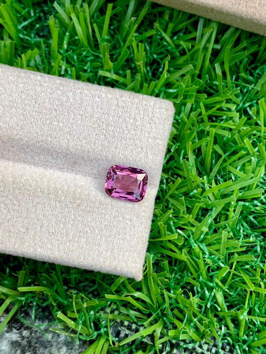Purplish Pink Spinel Gemstone: 1.40 CT Cushion Cut, Tanzania