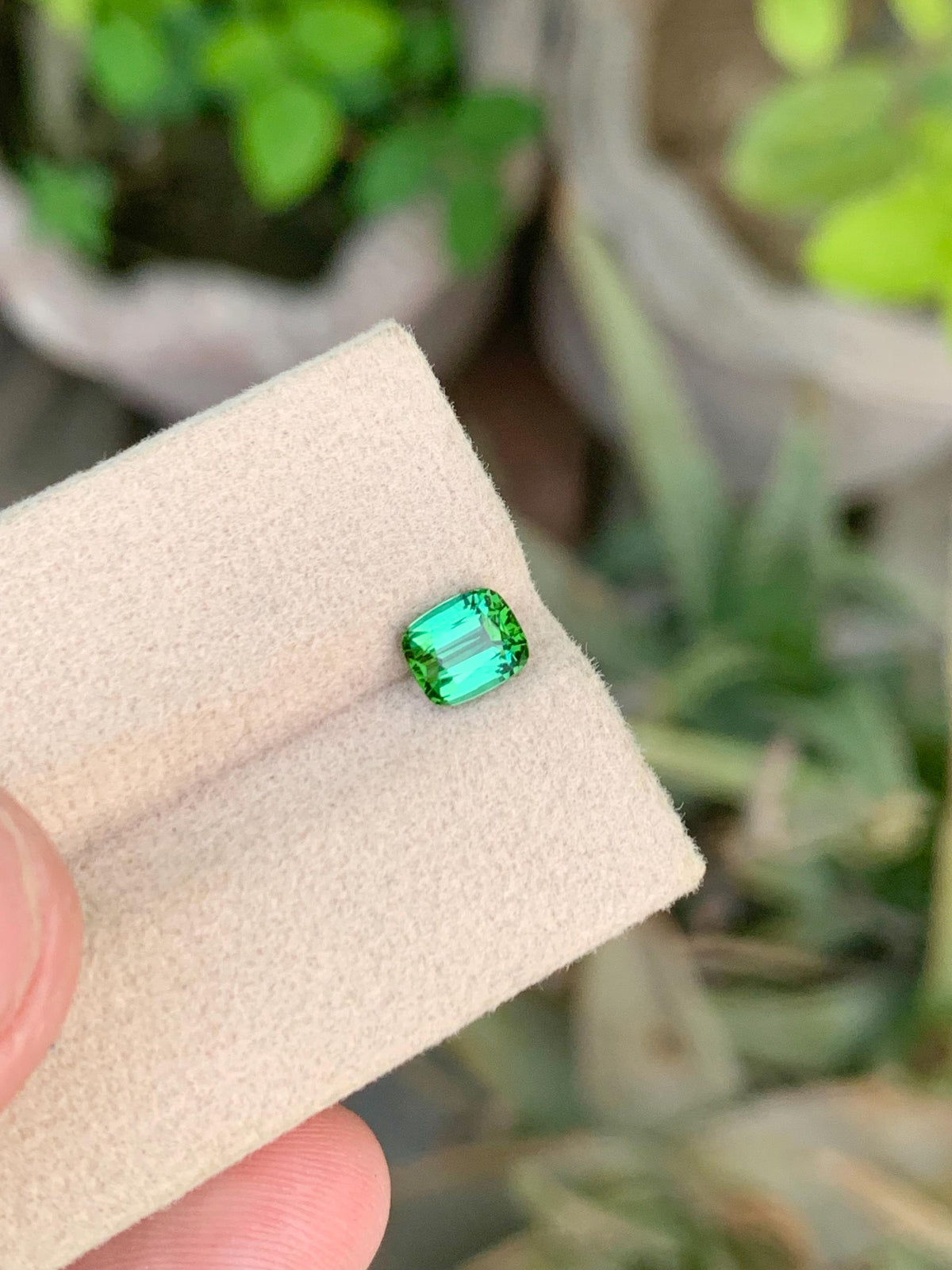Cushion Cut Bluish Green Tourmaline Gemstone: 0.95 CT Loose Ring Stone