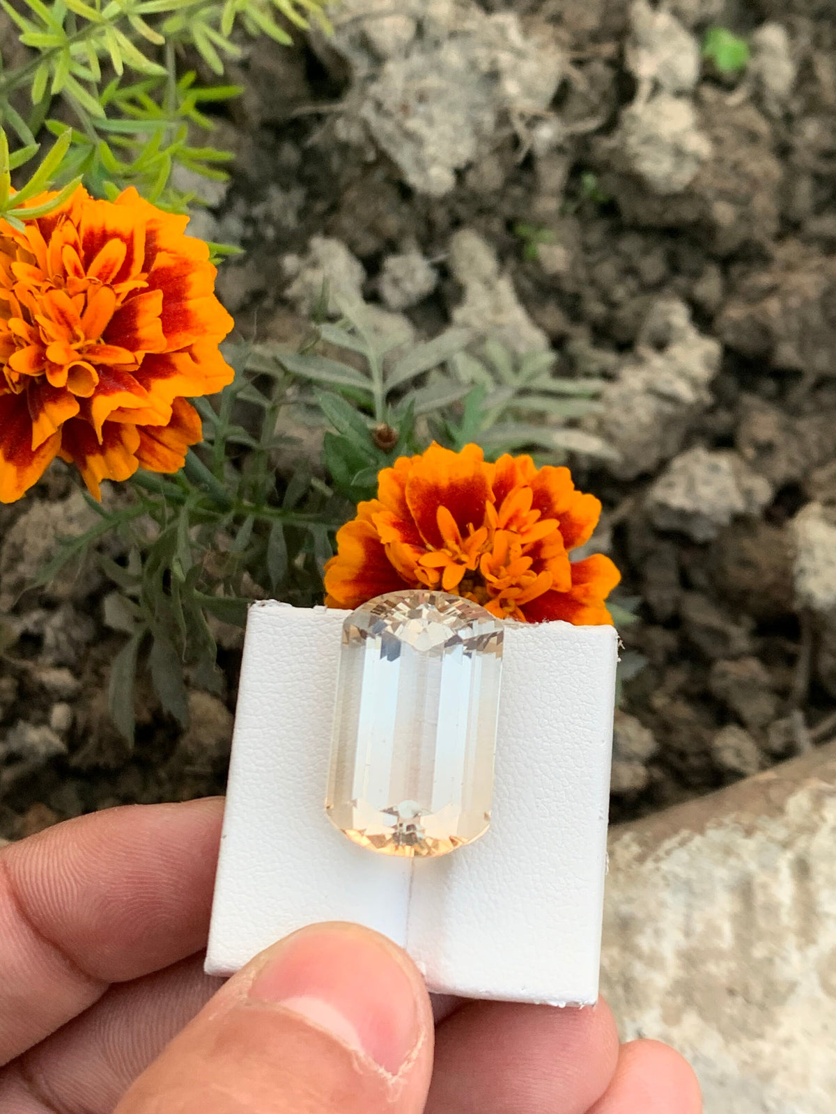 29.80 CT Emerald Cut Yellowish Orange Topaz Loose Gemstone