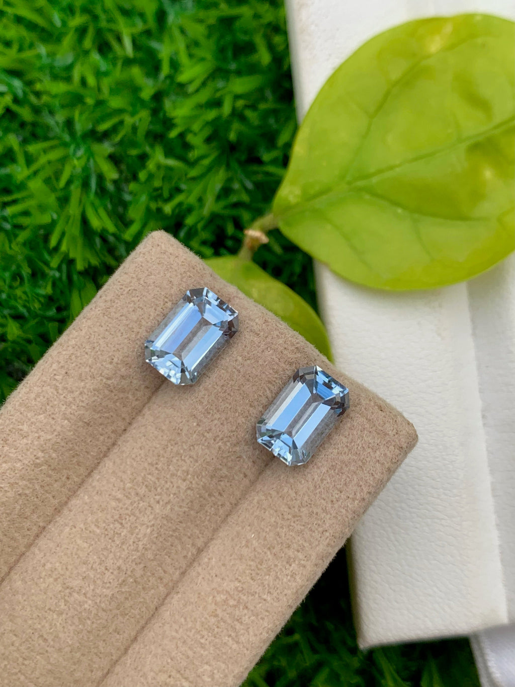 Santa Maria Blue Aquamarine Pair: Brazilian Emerald Cut Gemstones, 3.25 CT