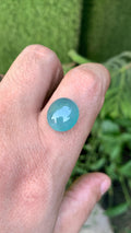 Grandidierite Gemstone Cabochon: Bluish Green, Rare Madagascar Stone, 10.40 Carats