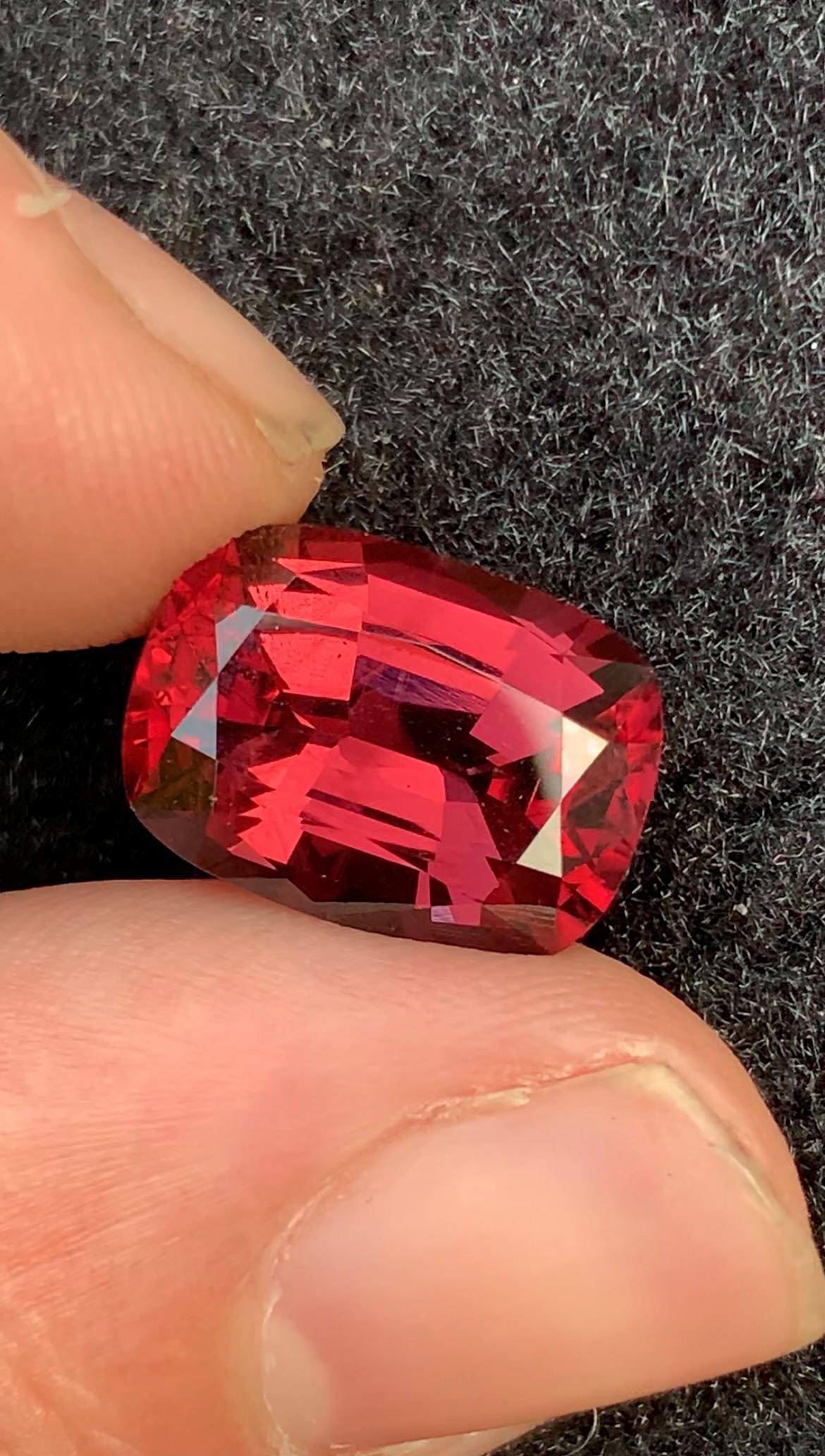 Reddish Pink Spinel 8.50 Carat Cushion Cut Loose Gemstone from burma