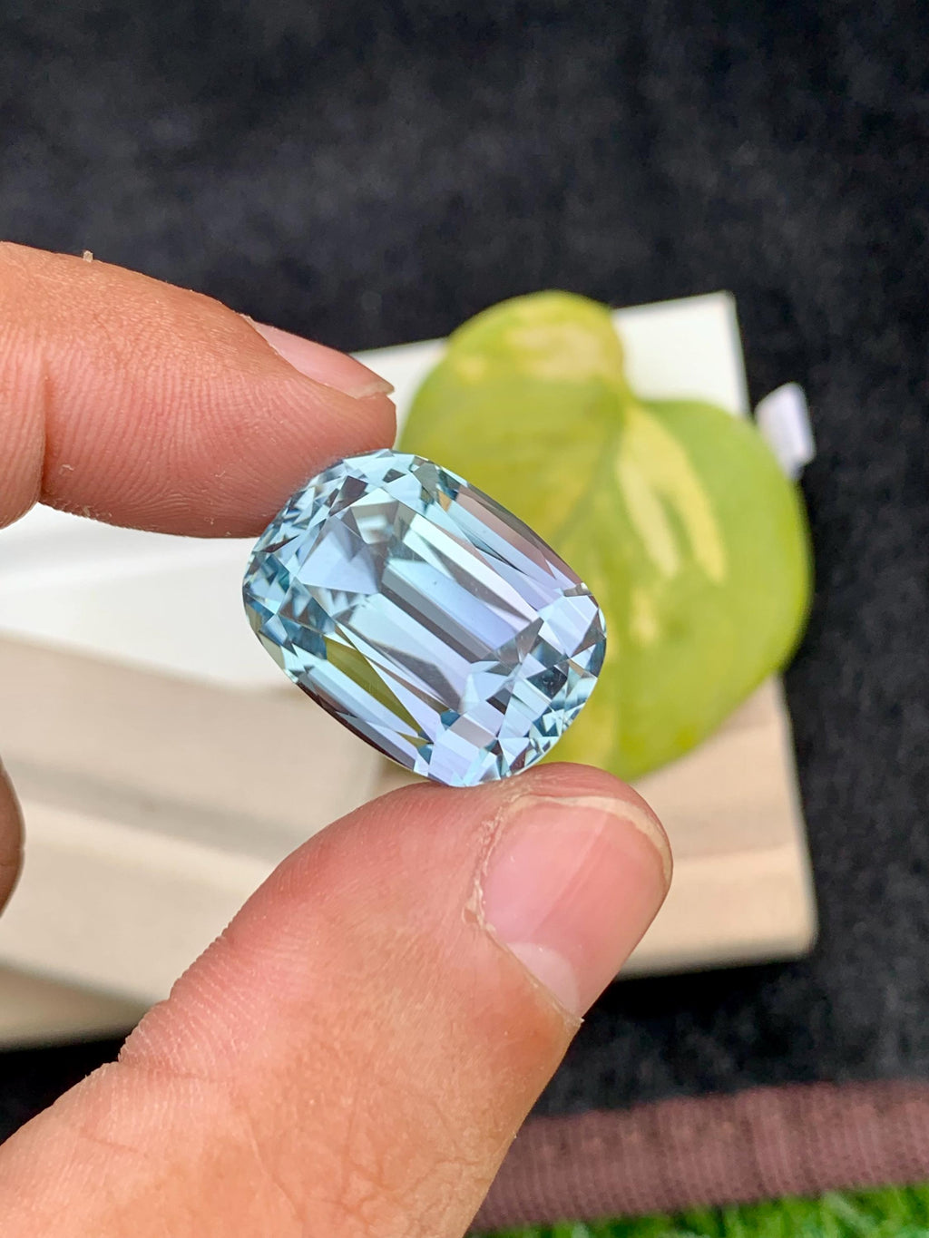 Aqua Kunzite Gemstone: 38.50 CT Cushion Cut, VVS Clarity