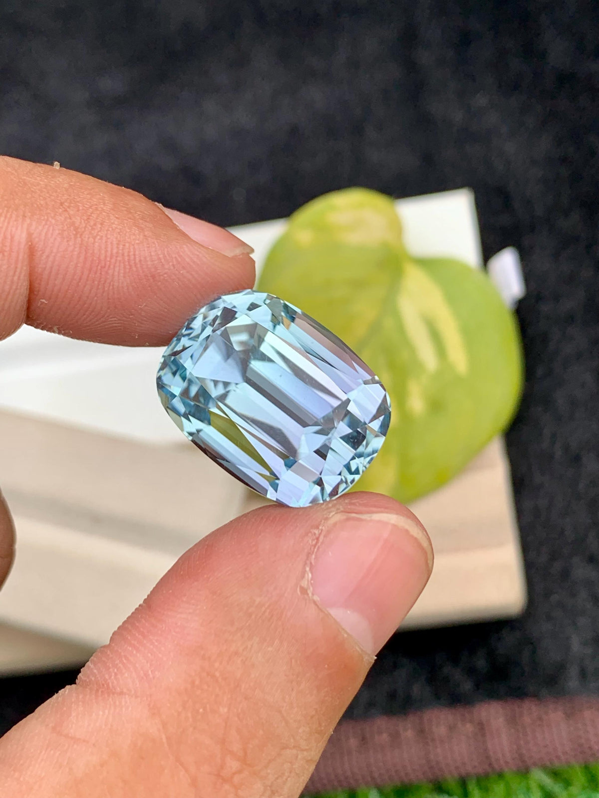 Aqua Kunzite Gemstone: 38.50 CT Cushion Cut, VVS Clarity