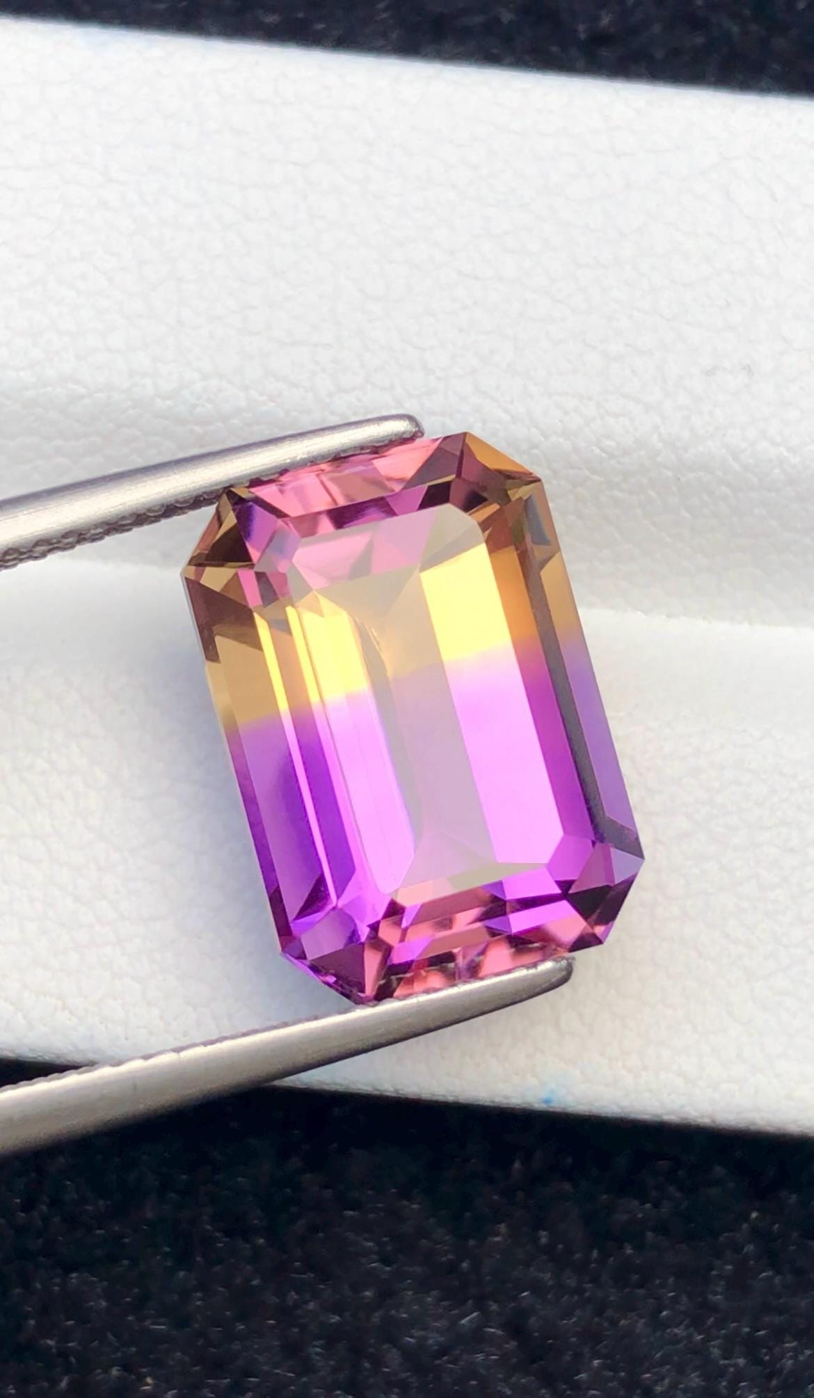 Ametrine 10.10 ct Emerald Cut • Bi-Color Gemstone from Bolivia