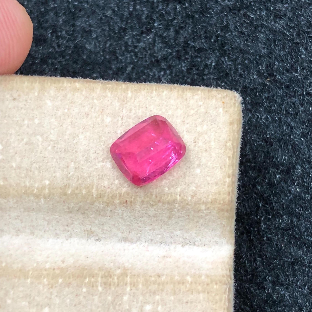 Rubellite Tourmaline 1.05ct Cushion Cut Gemstone Vivid Neon Pink from Afghanistan