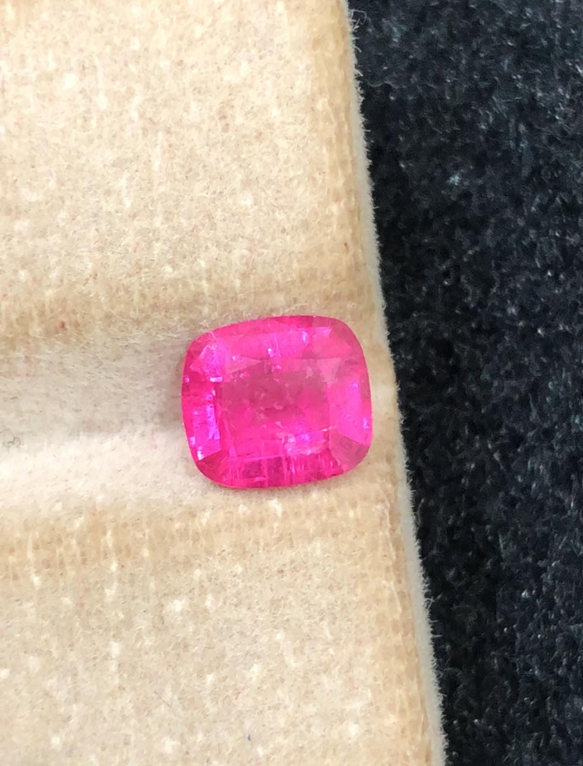Rubellite 1.00ct Cushion Cut Neon Pink — Afghanistan