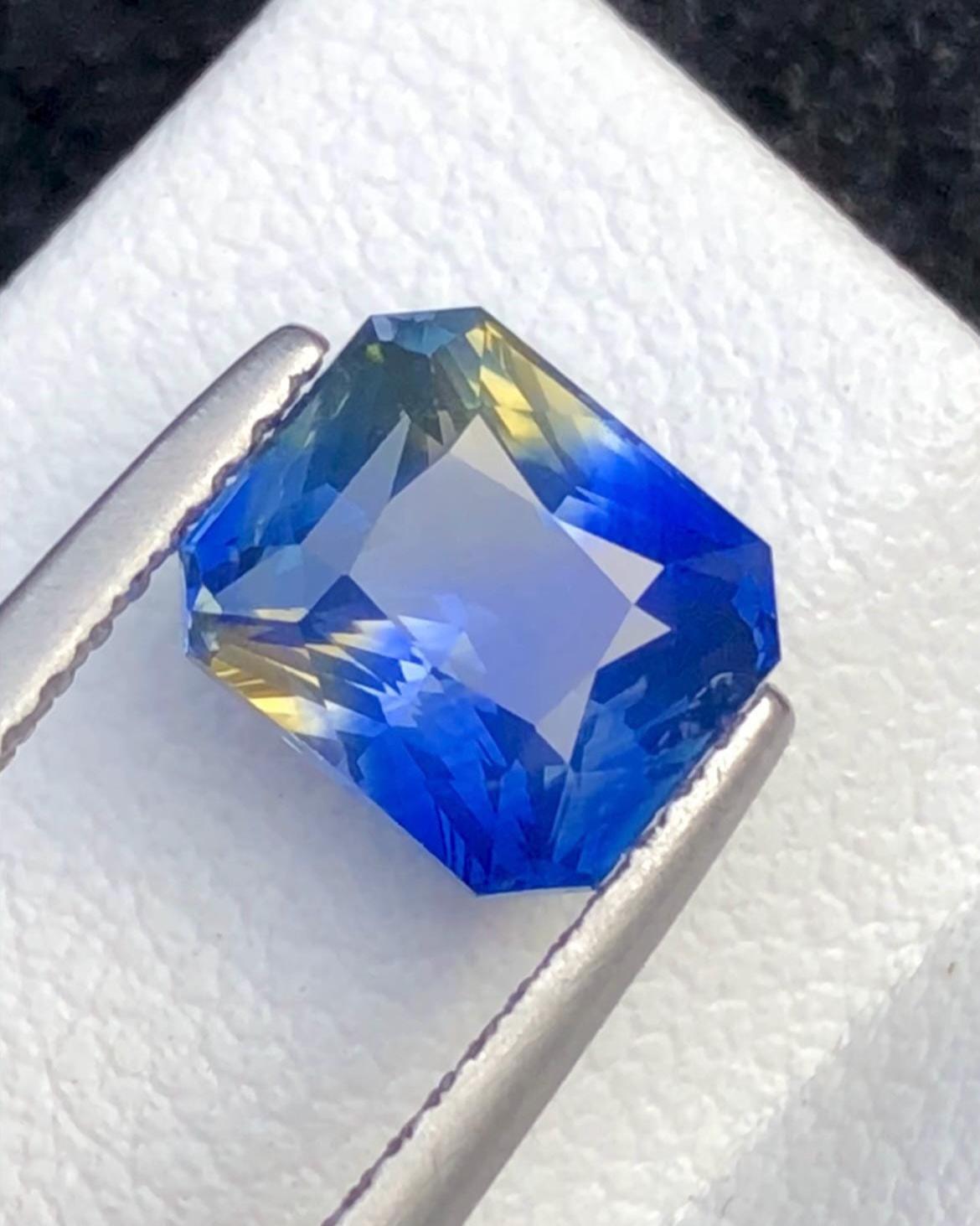 Parti Sapphire 2.12 Carat Octagonal Radiant Cut Loose Gem - Sri Lanka Certified