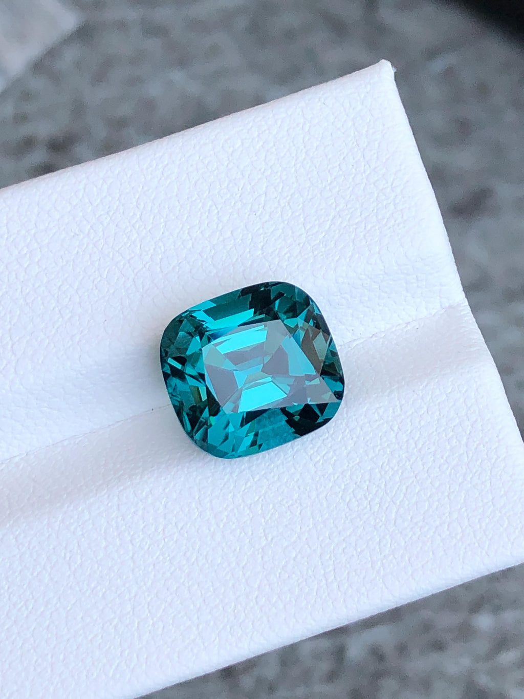 Gem Quality Lagoon Blue Tourmaline Gemstone: Cushion Cut October Birthstone, 6.45 CT