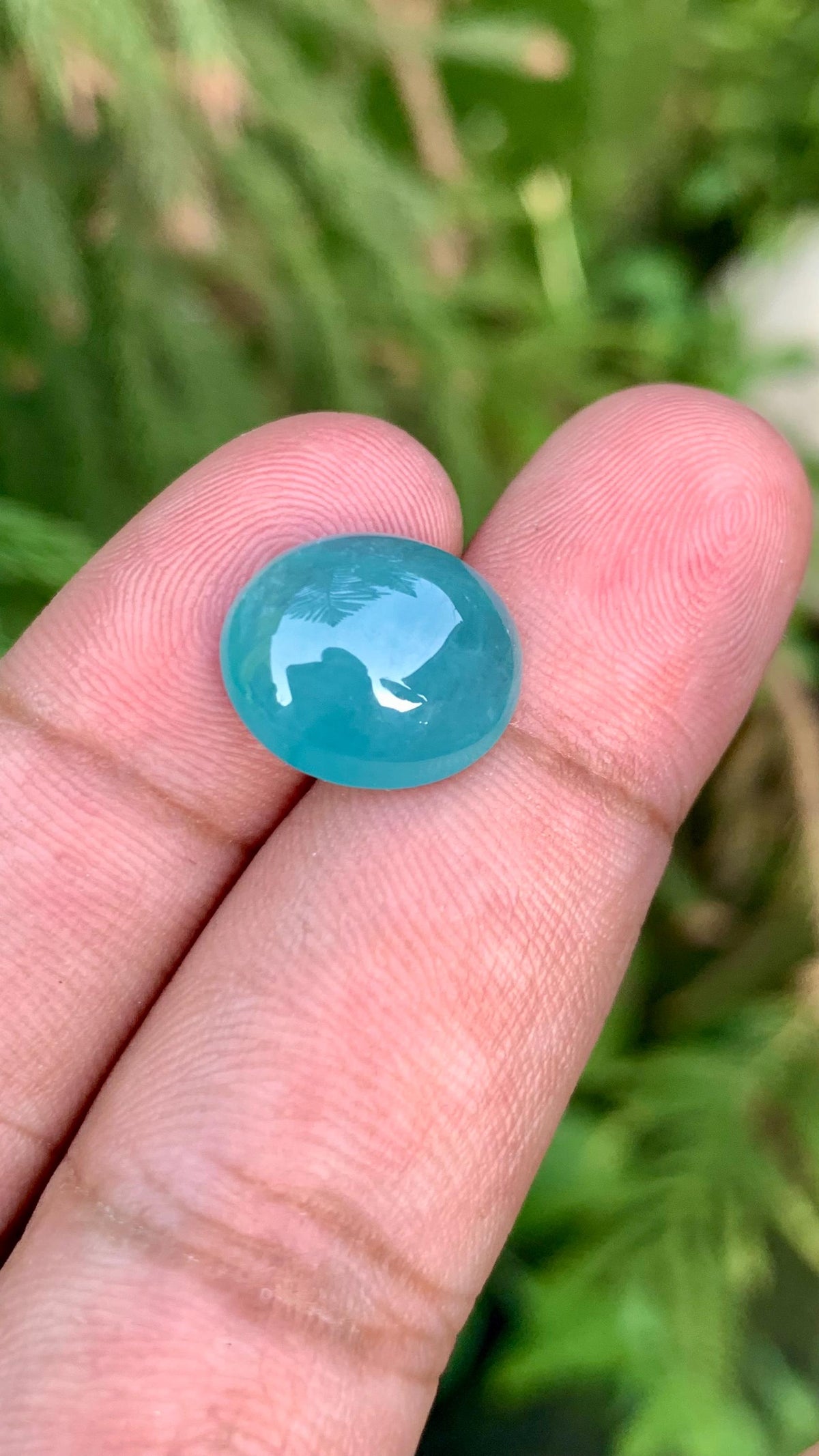 Grandidierite Gemstone Cabochon: Bluish Green, Rare Madagascar Stone, 7.40 Carats